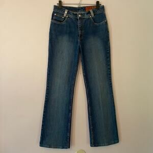 Lawman Straight Leg Jeans Rhinestone Slim Fit Vintage Western Women size 9 / 30